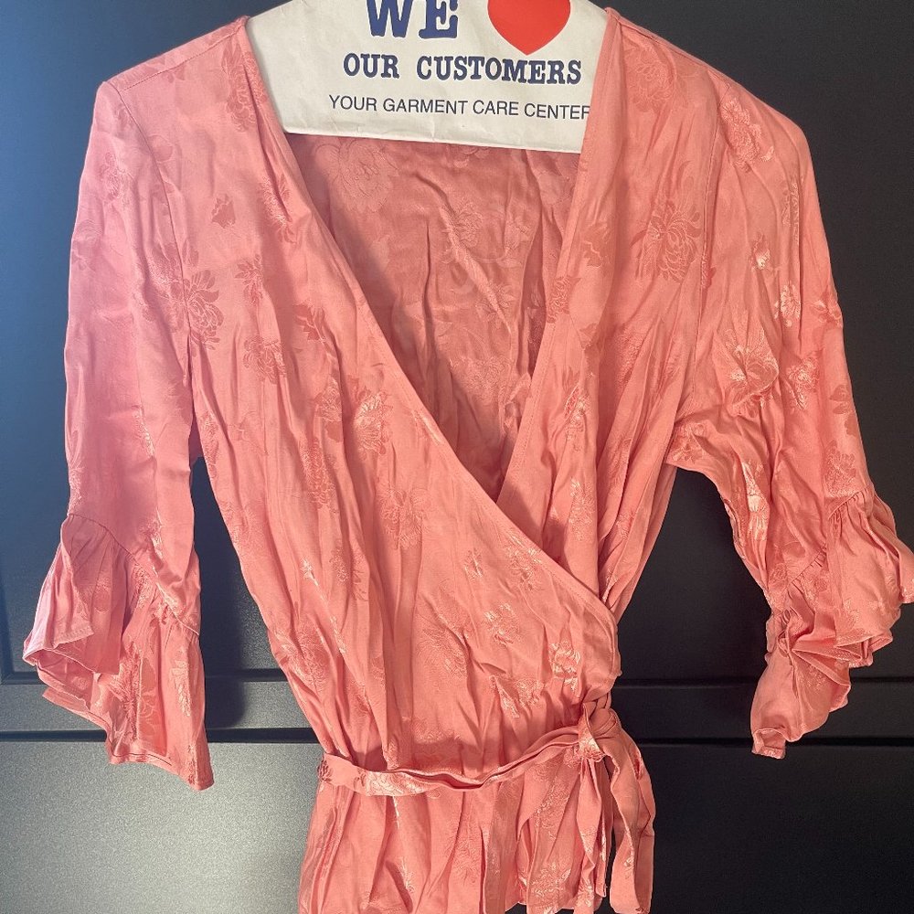 Women's Express Ruffle Sleeve Wrap Blouse Size Medium